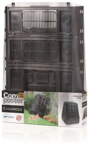 Kompostér, 630 l, čierna
