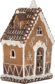 Gingerbread House With LED 13x9x20 Cm Brown Plastic - 13*9*20 cm