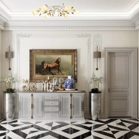 Brilagi - Prisadený luster FLORA 6xE14/60W/230V zlatá/krémová/patina