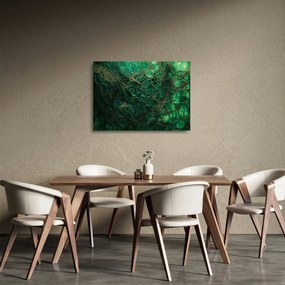 Sklenený obraz - Zelený mikroskopický záber (70x50 cm)