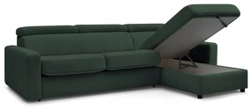 Tmavozelená rozkladacia rohová pohovka (variabilná) Monaco – Bobochic Paris
