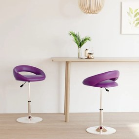 Otočné jedálenské stoličky 2 ks fialové umelá koža 333211