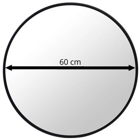 PreHouse Zrkadlo 60cm, čierny rám