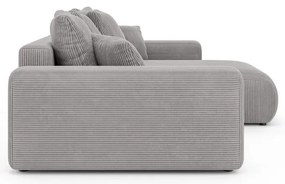 Svetlosivá menčestrová rozkladacia rohová pohovka s úložným priestorom (variabilný roh) Luma – Ropez