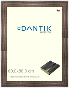 DANTIK rám na obraz 60x80 | TRITON široký měď antik (Plexi Čiré)