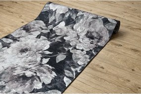 Protišmykový behúň LOTUS BOUQUET 52901 kvety sivý / béžový - hotový rozmer