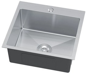 Erga HD, 1-komorový oceľový drez 500x450x210 mm, oceľová, ERG-MLS-HD5045