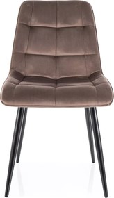 SI Elegantná zamatová stolička kapučín