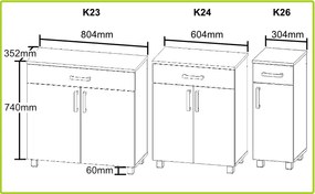 Nabytekmorava Kúpeľňová skrinka K24 farba korpusu: Dub sonoma tmavý, farba dvierok: Dub sonoma tmavý