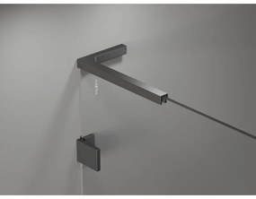 Mexen Lunar, L pravý polkruhový sprchový kút 90 x 70 cm, 8mm číre sklo, grafitový profil, 833L-090P-070L-95-00