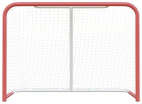 vidaXL Hokejová bránka červeno-biela 153x60x118 cm oceľ a polyester-
