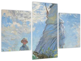 Obraz - Claude Monet, Woman with a Parasol - Madame Monet and Her Son, reprodukcia (90x60 cm)