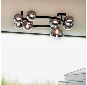 Ideal Lux - LED Prisadený luster PERLAGE 10xG9/3W/230V pr. 70 cm čierna/dymová