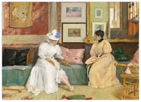 Obraz - William Merritt Chase, A Friendly Call, reprodukcia (70x50 cm)