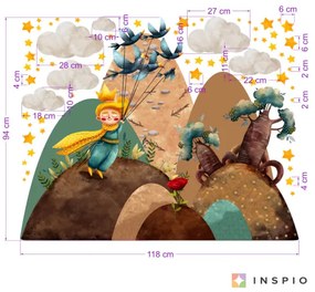 Samolepky kopcov na stenu - Malý Princ
