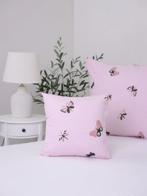 Bavlnená obliečka na vankúš Renforcé 40 × 40 cm - Motýlikovia ružové
