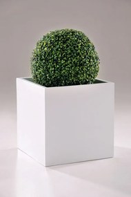 Kvetináč BLOCK, sklolaminát, 30x30x30 cm, biely mat