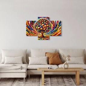 Obraz – Farebný strom s jablkami (90x60 cm)