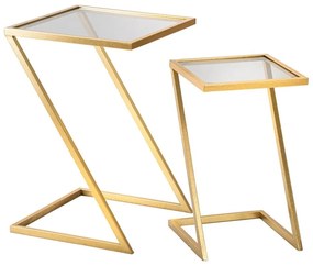 Odkladacie stolíky v súprave 2 ks so sklenenou doskou 40x40 cm Zet – Mauro Ferretti