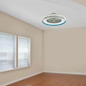 LED Stropné svietidlo s ventilátorom LED/45W/230V 3000/4000/6500K modrá
