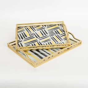 SADA 2x Dekoračný podnos 40x30/35x25 cm zlatá