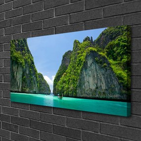 Obraz Canvas Hora voda záliv krajina 120x60 cm