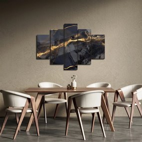 Obraz - Čierno - zlatý dekor (150x105 cm)