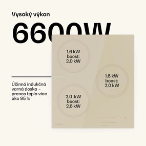 Klarstein Victoria indukčná varná doska, 45 cm, 6 600 W, 3 varné zóny, ovládanie posuvníkom, boost