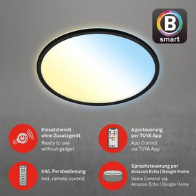Stropné LED svetlo Slim smart čierna CCT okrúhle