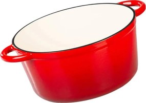 Liatinový hrniec 24cm smaltovaný 4l s pokrievkou červený
