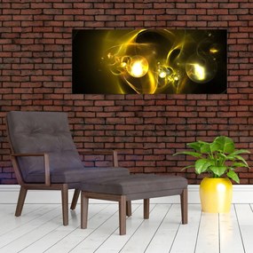 Abstraktný obraz žltých gulí (120x50 cm)