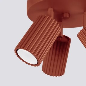 Sollux SL.1639 - Bodové svietidlo KARBON 3xGU10/10W/230V červená