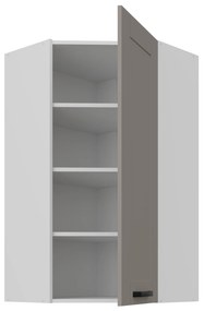 Horná rohová kuchynská skrinka Lucid 60x60 GN-108 1F (45° (korpus: biela + front: mdf claygrey). Vlastná spoľahlivá doprava až k Vám domov. 1134673