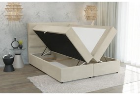 Béžová boxspring posteľ s úložným priestorom 140x200 cm Lola – Ropez