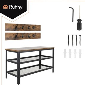 Stojan na topánky s vešiakom 73 cm RUHHY 27037