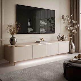 TV STOLÍK JULIEN 2 KAŠMÍR + ZLATÝ LED 200 cm