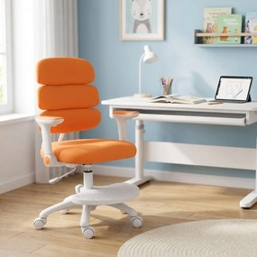 Detská rastúca stolička Neoseat KIDDY THREE — látka, prateľný poťah, oranžová