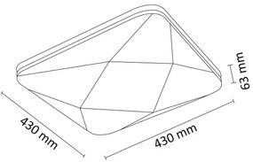 LED Stmievateľné stropné svietidlo KASTOR na diaľkové ovládanie LED/72W/230V