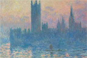 Obraz - Claude Monet, The Houses of Parliament, Sunset, reprodukcia (90x60 cm)