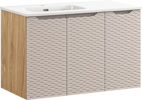 Comad Kúpeľňová skrinka s keramickým umývadlom Ocean Beige 90 cm - béžová