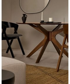 Okrúhly jedálenský stôl s doskou v dekore orechového dreva ø 120 cm Naanim – Kave Home