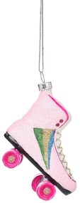 Sklenená ručne vyrobená vianočná ozdoba 8 cm Retro Rollerskate – Sass &amp; Belle
