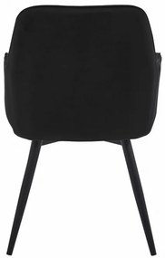 Set dvoch jedálenských otočných stoličiek NANA360 zamatové, čierne (čierne nohy) 2 ks