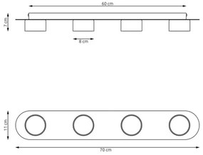 Stropné svietidlo DIAZ 4xGX53/12W/230V čierna