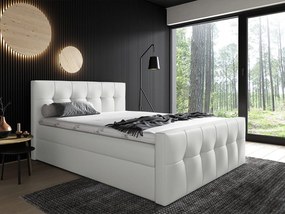 Kontinentálna posteľ Larnaka, Rozmer postele: 120x200, Dostupné poťahy: ekokoža Soft 017 (biela)