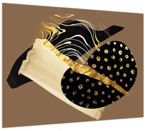 Obraz - Abstrakcia golden brown N⁰1 (70x50 cm)