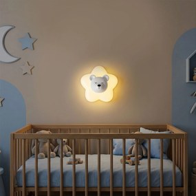 Toolight Toolight, LED nástenné svietidlo BIELY MEDVEĎ, 12W, G181-W, biela, OSW-07812