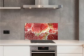 Sklenený obklad do kuchyne mokré jahody 125x50 cm