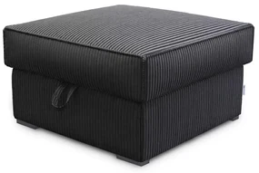 Čierny taburet SMART COSARO s úložným priestorom 65x65 cm