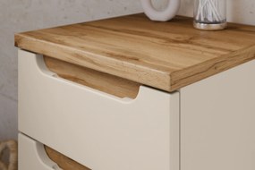 Comad Doplnková kúpeľňová skrinka nízka Bali Cashmere 35 kašmír/dub wotan